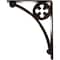 Ekena Millwork Crawley Wrought Iron Bracket, (Triple center brace), Antiqued Brass 2"W x 7 1/2"D x 10"H BKTM02X07X10TCRABS - alternate 2